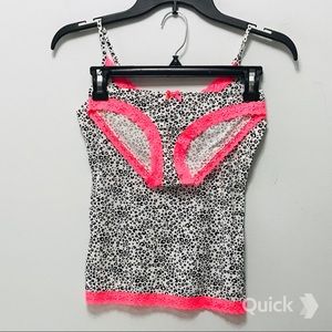 ZA Soft Leopard Lace Trim Sleepwear Set - 2 pcs Set